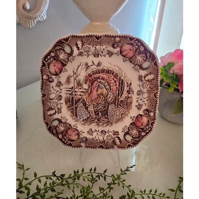 Vintage Johnson Brothers His Majesty Square Dessert/Salad Plate England For Sale - Image 9 of 9