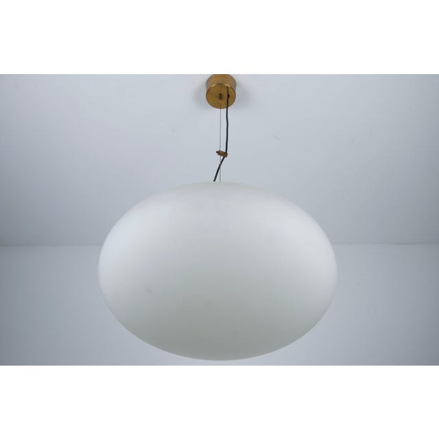 1950s Vintage Italian Brass and Glass Pendant Light from Stilnovo, 1950s For Sale - Image 5 of 13