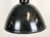 1950s East German Black Enamel Factory Light by LBD Veb Leuchtenbau, Dresden, 1950s For Sale - Image 5 of 16