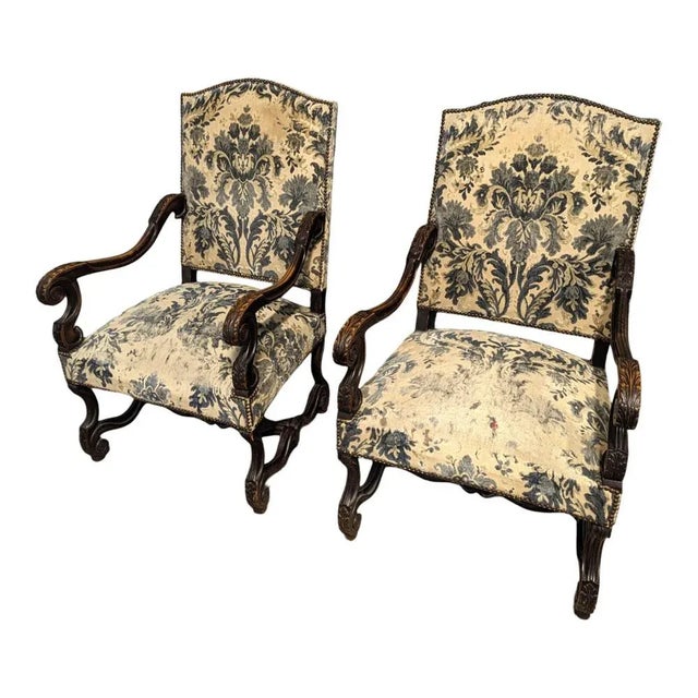 Set of Louis XIII Style Armchairs For Sale - Image 9 of 9