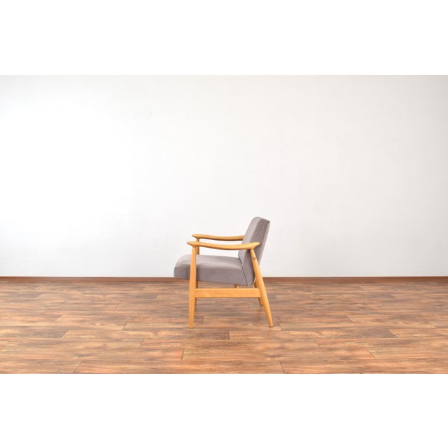 Beige Mid-Century Modern Polish Lounge Chairs by J. Kędziorek, 1960s, Set of 2 For Sale - Image 8 of 15