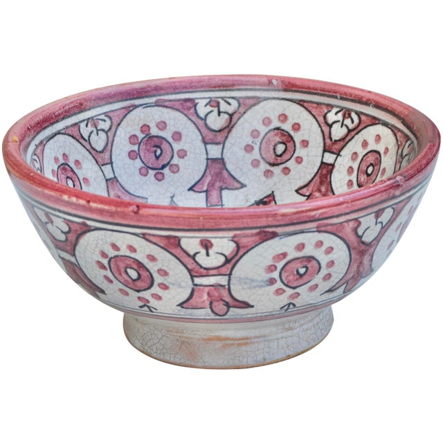 Ceramic Late 19th Century Handmade Moroccan Ceramic Bowl With Moorish Motif For Sale - Image 7 of 10
