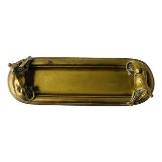 Art Deco Brass Catchall With Dogs, Early 20th Century For Sale