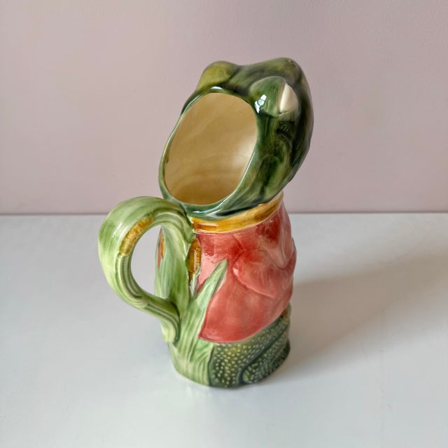 French Antique Frog Pitcher by Fives Lille France For Sale - Image 3 of 12
