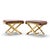 Mid-Century Modern Warren Lloyd for Weiman Mid Century Brass X Base Stools - Pair For Sale - Image 3 of 12