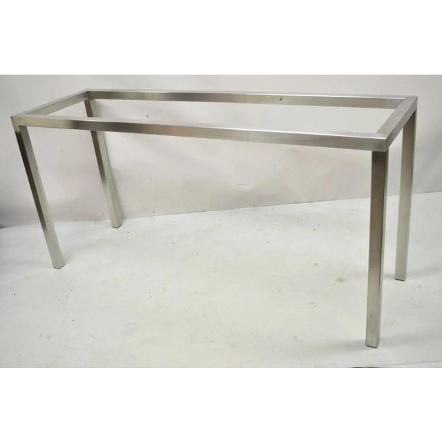 Vintage Design Institute of America Style Steel Mid Century Modern 58" Long Console Hall Table (No glass top). Item...