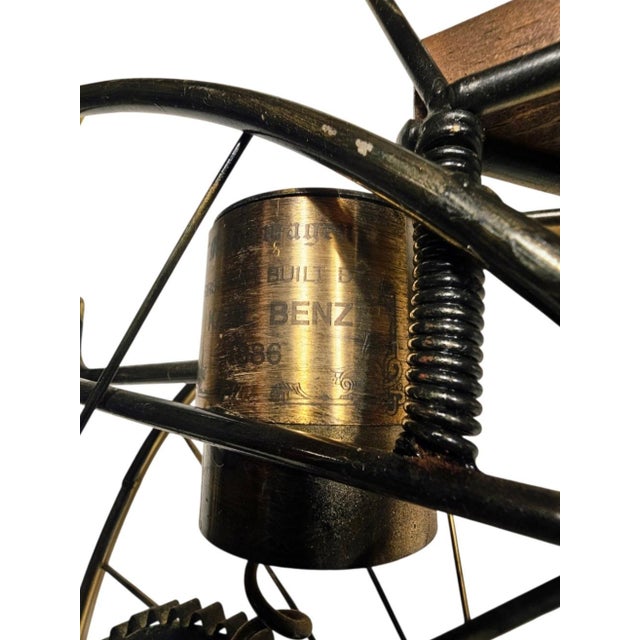 1980s Rare Curtis Jere Karl Benz Mercedes Brass Bicycle Sculpture For Sale - Image 16 of 18