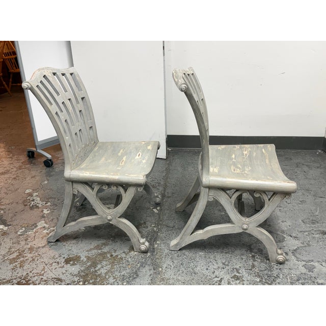 Regency Reproduction Curule Side Chairs, Pair For Sale In San Francisco - Image 6 of 12
