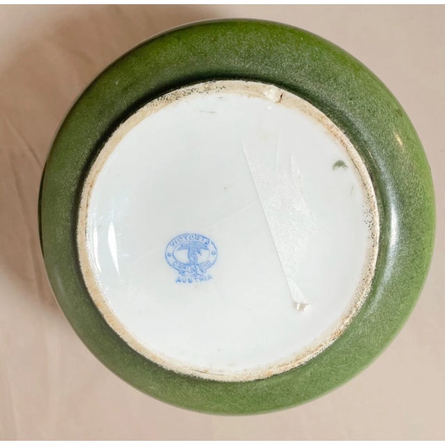 Antique Austrian Painted Carlsbad Porcelain Silverplate Tobacco Pipe Jar Humidor For Sale - Image 14 of 14