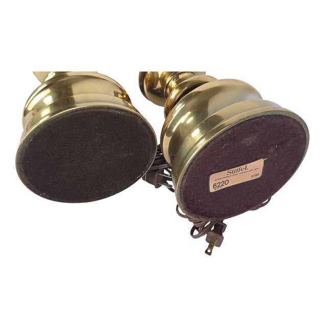 Stiffel Brass Baluster Table Lamps - Hollywood Regency - MCM - A Pair For Sale - Image 15 of 17