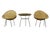 Vintage Italian Rattan Basket Chairs and Bistro Table Set, 1960s, Set of 3 For Sale - Image 4 of 18