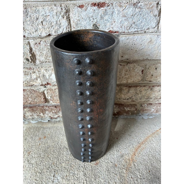 Vintage Ceramic Vase With Studs For Sale In New York - Image 6 of 12