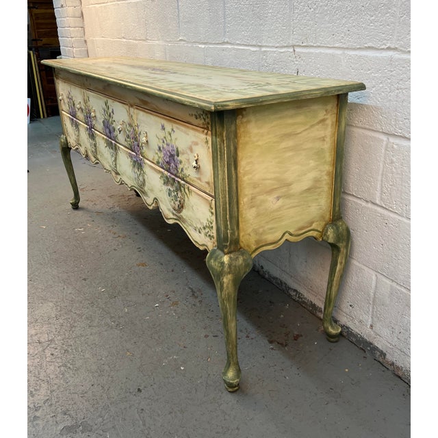 Vintage Hand Painted Floral Console/Entry Table by Habersham For Sale In New York - Image 6 of 17