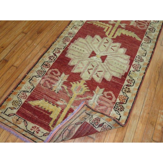 Zabihi Collection Red Turkish Anatolian Runner For Sale In New York - Image 6 of 7