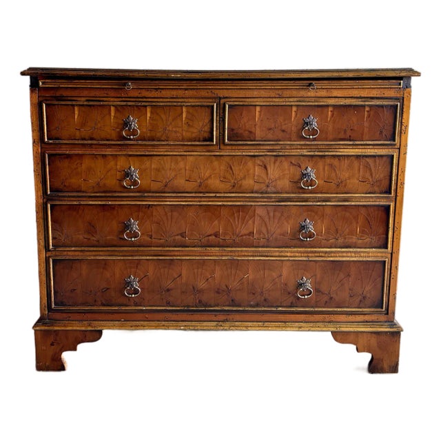 Vintage Chippendale-Style Chest of Drawers With End-Grain Veneer, 1970s For Sale