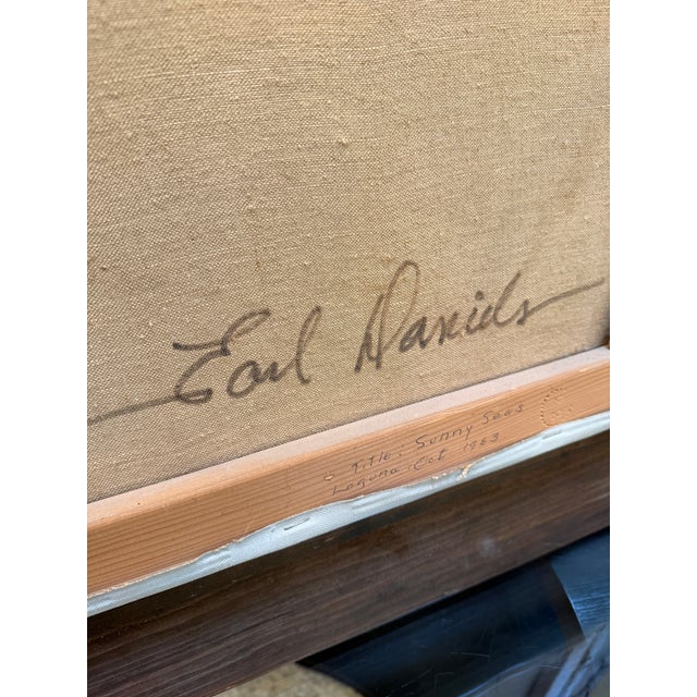 Circa 1963 Earl Davids Sunny Seas Painting, Framed For Sale - Image 9 of 12