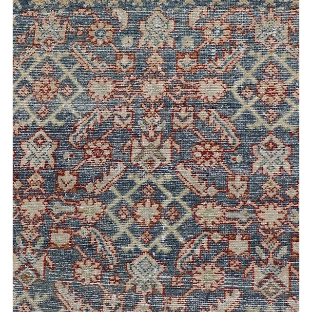 Early 20th Century Antique Persian Malayer Gallery Runner With All-Over Design in Gray, Steel Blue and Multi Colors For Sale - Image 9 of 13