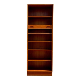 Poul Hundevad Danish Teak Bookcase With One Drawer and Adjustable Shelves For Sale