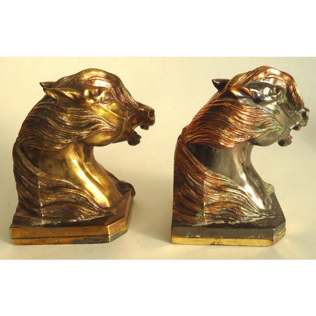 Rustic 1940s Dodge "Angry Stallions" Bookends by Gladys Brown Edwards - a Pair For Sale - Image 3 of 12