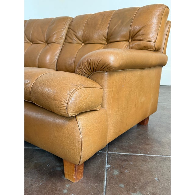 Vintage 1970s Buffalo Leather Attributed to Arne Norell "Mexico" Sofa For Sale - Image 4 of 18