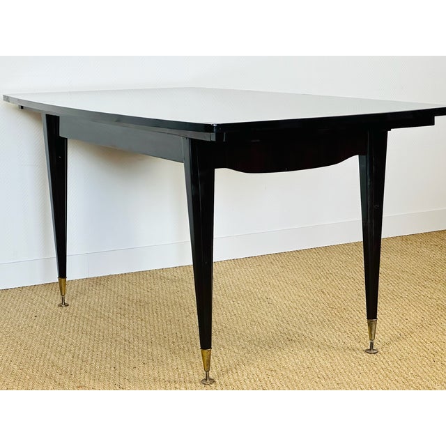Wood Art Deco Dining Table in Macassar Ebony, 1940s For Sale - Image 7 of 18