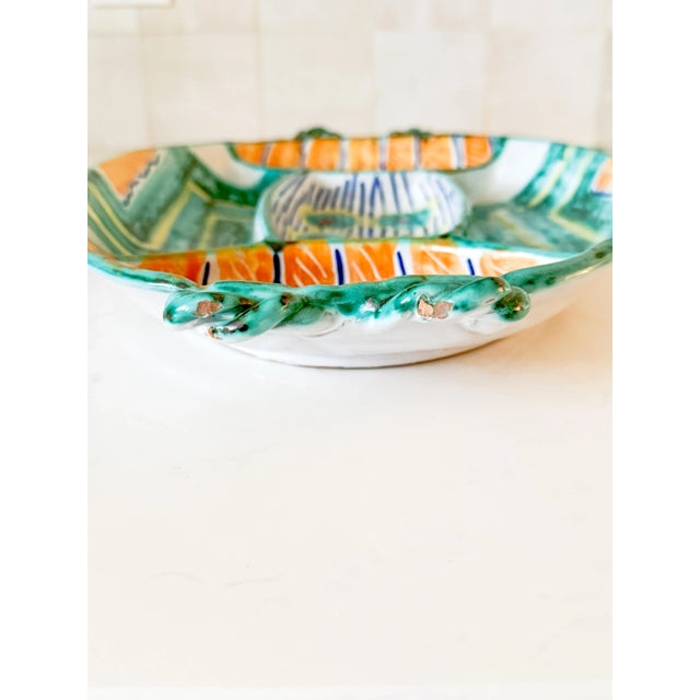 Ceramic 1950s Italian Majolica Divided Serving Platter by Tito Corti For Sale - Image 7 of 11