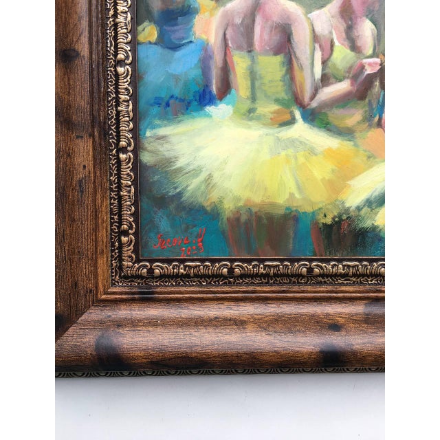 Framed Ballerinas Original Painting by Valeriya Serova Ballet Impressionist Figurative For Sale - Image 12 of 14