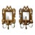 Pair, Italian Giltwood and Tole 3-Light Candle Sconce Mirrors For Sale
