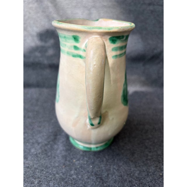 Vintage Painted Italian Folk Art Stoneware Pitcher Jug For Sale - Image 4 of 15