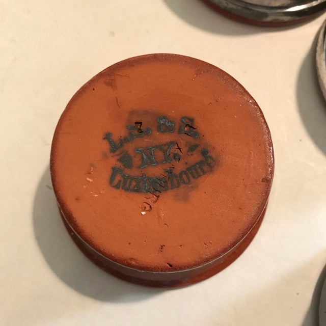 American Antique Custard Cups With Holders -Set of 5 For Sale - Image 3 of 12