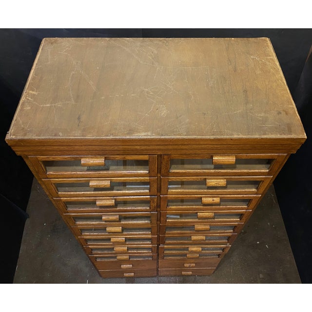 Double Haberdasher's Cabinet With Glass-Fronted Drawers From England For Sale - Image 11 of 12