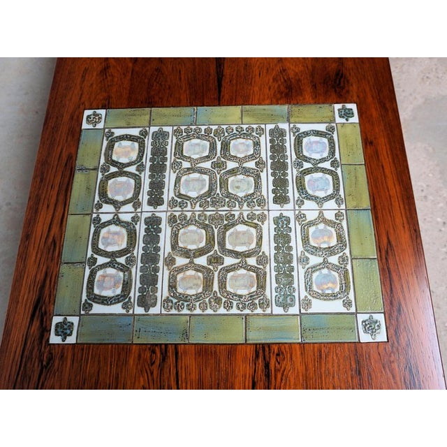 Wood Restored Rosewood Coffee Table with Royal Copenhagen Tiles by Severin Hansen for Haslev Møbelsnedkeri, 1960s For Sale - Image 7 of 9
