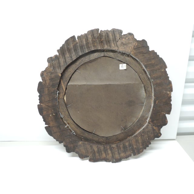 Vintage Wood Round Mirror With Gold-Leaf Finish From Peru For Sale - Image 4 of 7