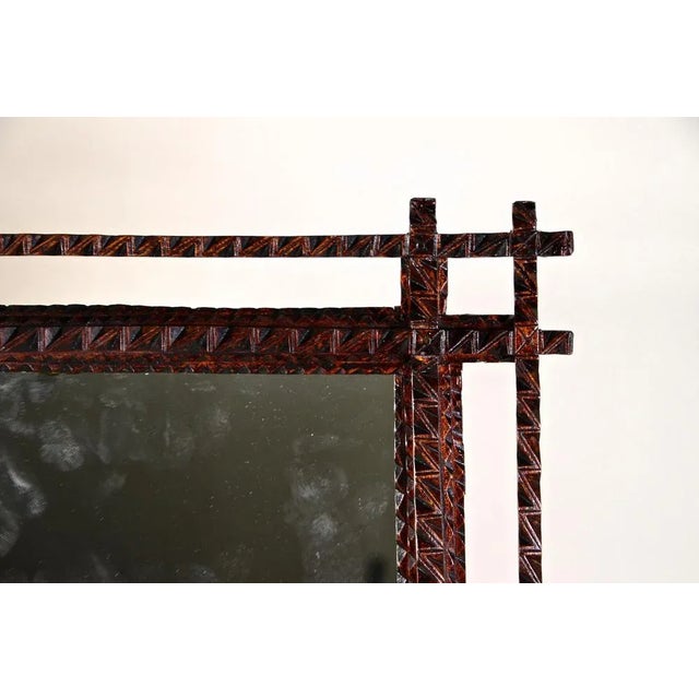 Tramp Art Wall Mirror, Austria, 1880s For Sale - Image 5 of 17