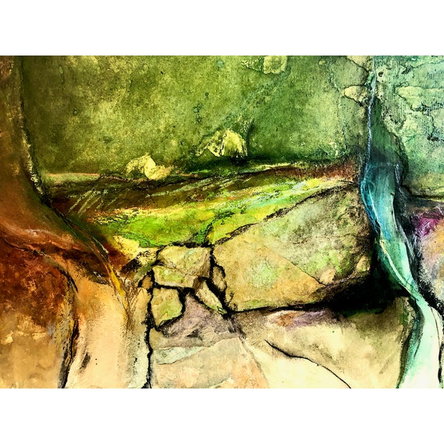 Abstract Abstract Watercolor “Stream Cliff Cascade” by Alexander Nepote (1913–1986) For Sale - Image 3 of 10