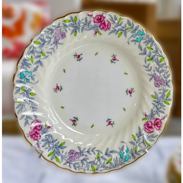 English Minton English Fine Bone China Plates - Set of 7 For Sale - Image 3 of 11