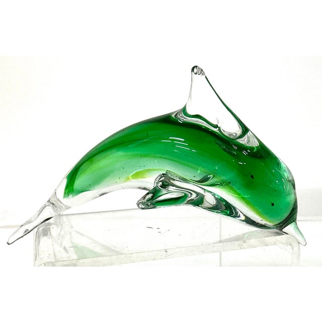 Late 20th Century Vintage Murano Glass Dolphin Figurine For Sale - Image 5 of 8