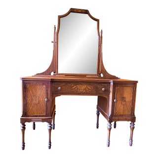 19th Century Empire Revival/Sheraton Style Vanity With Mirror For Sale