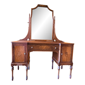 19th Century Empire Revival/Sheraton Style Vanity With Mirror