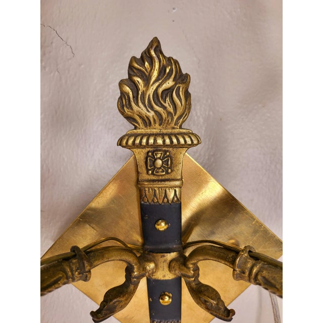 Metal Late 19th Century French Sconces With Shades - a Pair For Sale - Image 7 of 7