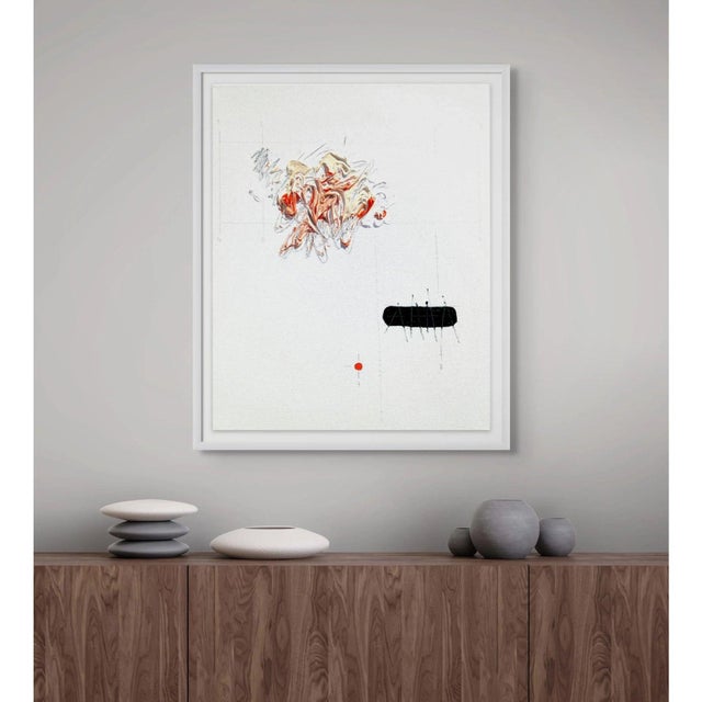 'Flower' #3 - Contemporary Minimalist Botanical Painting. Oil and pencil on canvas. Original artwork by Diane Grant....
