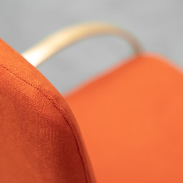 1970s Chairs in Gold Metal and Orange Fabric, 1970s, Set of 4 For Sale - Image 5 of 12