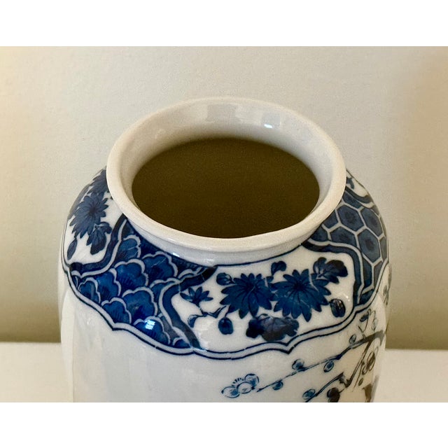 Blue Blue and White Peacock Vase For Sale - Image 8 of 9