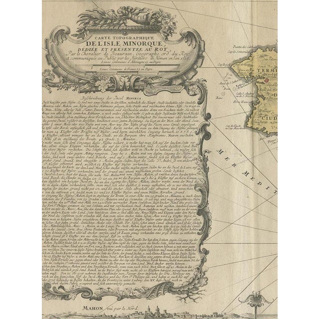 Antique Map of Menorca by Homann Heirs, 1757 For Sale - Image 4 of 5