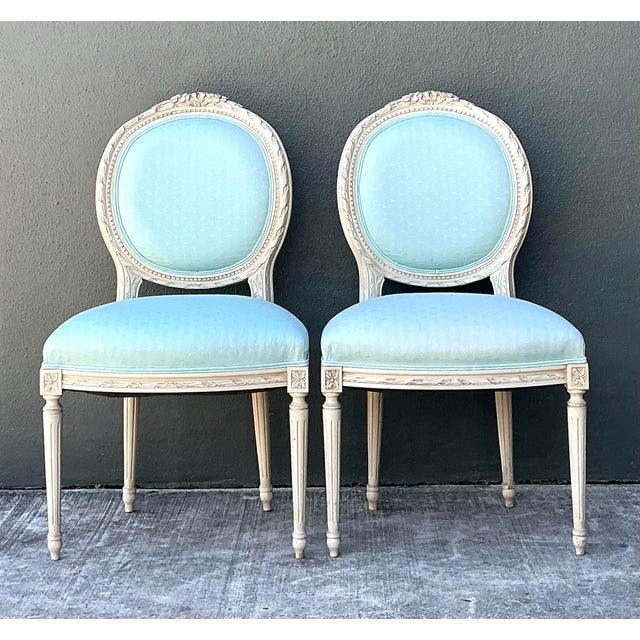 Vintage Regency Medallion Back Chairs - A Pair For Sale - Image 9 of 12