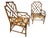 Hollywood Regency Vintage Bamboo & Rattan Arm Chairs - Set of 2 For Sale - Image 3 of 11
