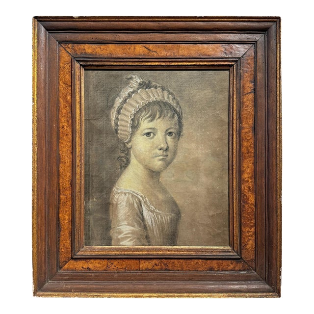 18th Century English Portrait of a Young Girl For Sale