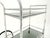 Italian Chrome Faux Bamboo Smoked Glass Two Tiers Serving Cart Bar Table MINT