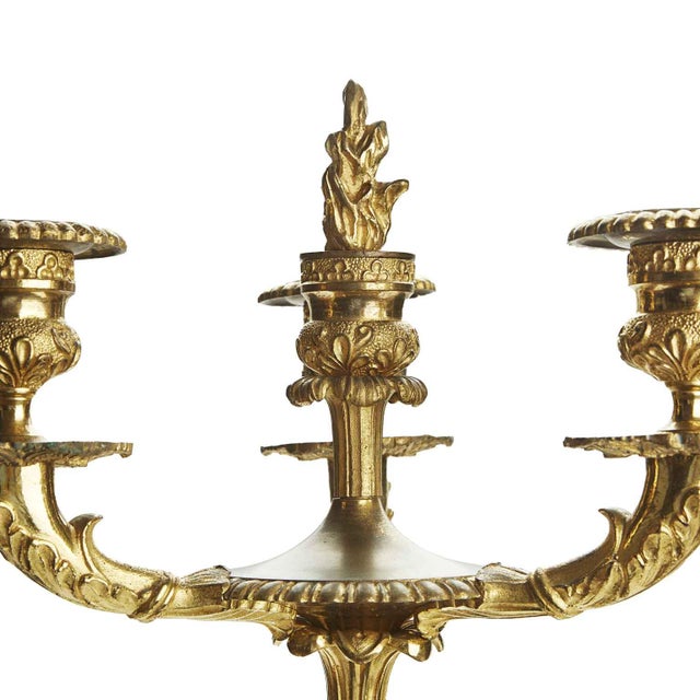 Empire Three-Layer Candelabra in Gilded Bronze, 1800s, Set of 2 For Sale - Image 4 of 6