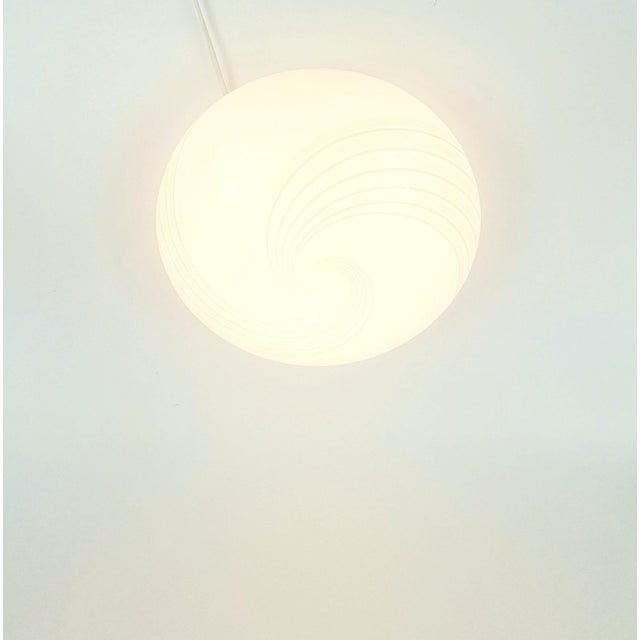 1970s Murano Glass Swirl Flush Mount Ceiling or Wall Lamp from Hillebrand, Germany, 1970s For Sale - Image 5 of 10